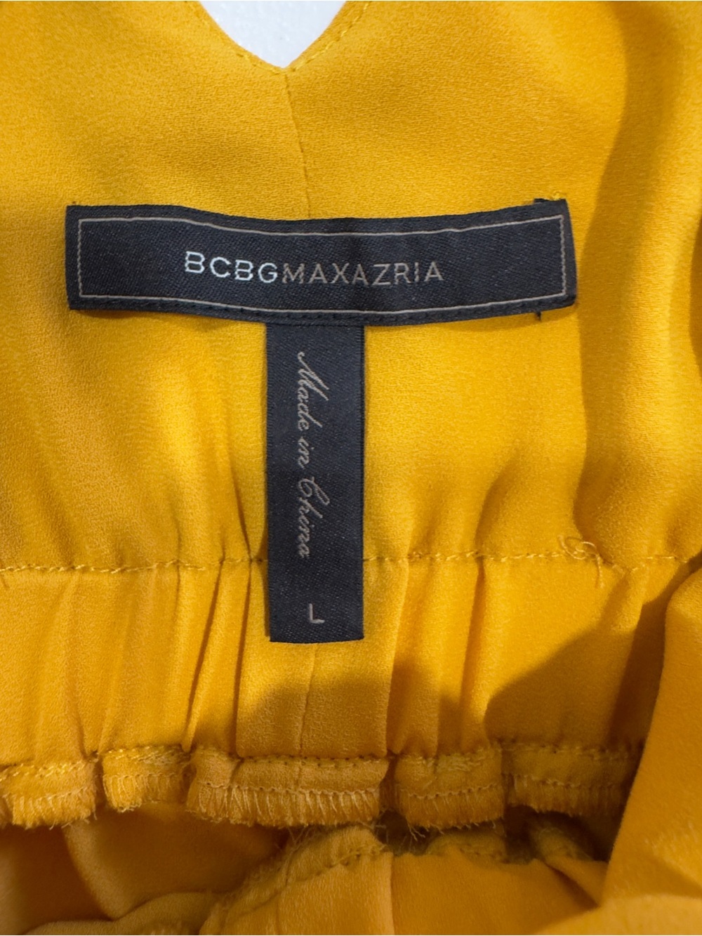 BCBGMAXAZRIA Mustard Yellow Sleeveless Handkerchief Hem Midi Dress Size L - Picture 9 of 13